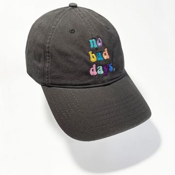 NO BAD DAYS® 6 Panel Twill Cap - Charcoal Retro Rainbow Dad Hat
